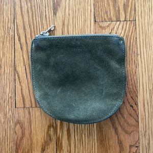 Baggu olive green suede pouch *vintage Baggu*